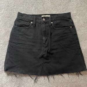 Madewell black denim skirt